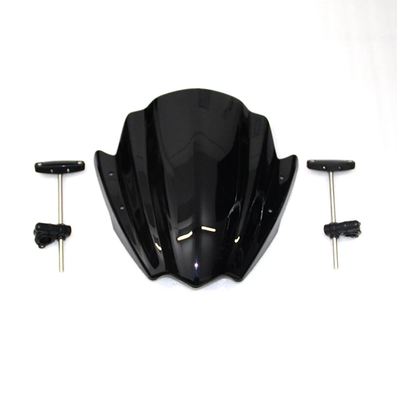 Motorcycle ABS Plastic Double Bubble Windscreen Windshield Black
