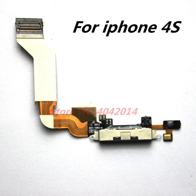 1 pcs USB charging port dock module with microphone Flex cable For iphone 4S Charger connector Replacement parts | Мобильные