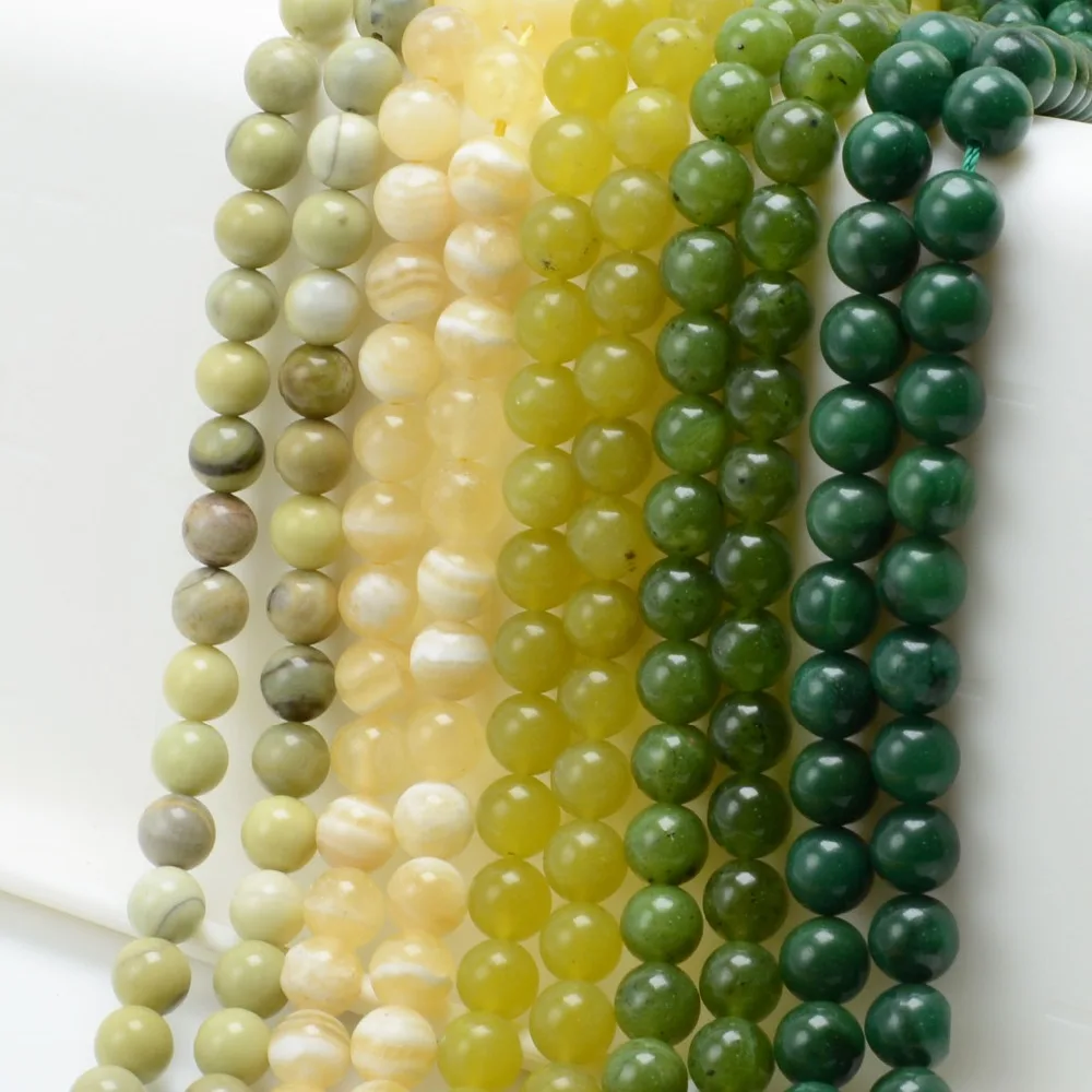 

Natural Jadite / Nephrite / Verdite Jade Loose Round Beads 8mm