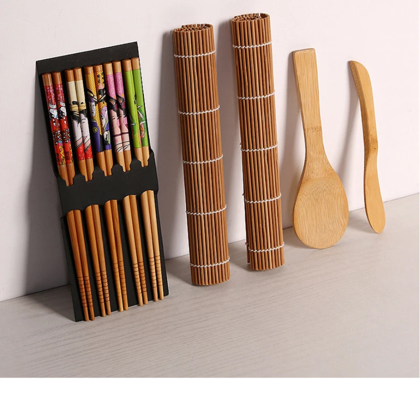 

5pcs/set DIY Bamboo Sushi Maker Set Rice Mold Sushi Making Tool Kits Roll Cooking Tools Handmade Japanese Seaweed Mold Household