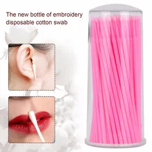 100 pcs Disposable Cotton Bud Eyelash Grafting Mascara Gel Paste Cleaning Stick Cleaning Cotton Swab Bottled Cheap Useful