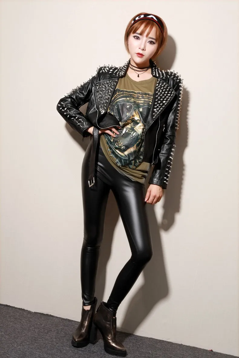 Großhandel 2018 Herbst Winter Mode Dicke Lederjacke Frauen Mit Niet Punk Stil Kurze Dünne PU Jacke Lokomotive Mantel 1746 Von Fenghuangyanchufu, Großhandel 2018 Herbst Winter Mode Dicke Lederjacke Frauen Mit Niet Punk Stil Kurze Dünne PU Jacke Lokomotive Mantel 1746 Von Fenghuangyanchufu,