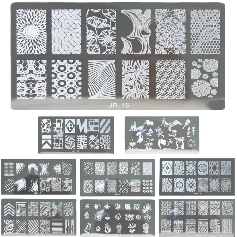 

Hot Fashion Strip Design Nail Art Image Stamp Stamping Plates Manicure Template DIY Polish Stencil Nail Tools SJ66