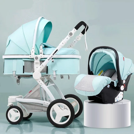 Детская коляска 3 в 1, высокое качество, детская коляска, может лежать, многофункциональная коляска для новорожденных, коляска с высоким пейзажем, детская коляска - Цвет: 16