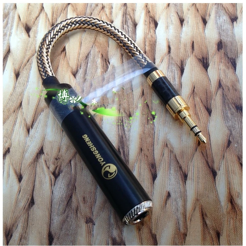 HIFI Stereo Mini Jack Male 3 5mm to 6 35mm Female Audio Cable DIY Handmade for HD650 HD700 HD800 HD598 Headset Headphone 10cm