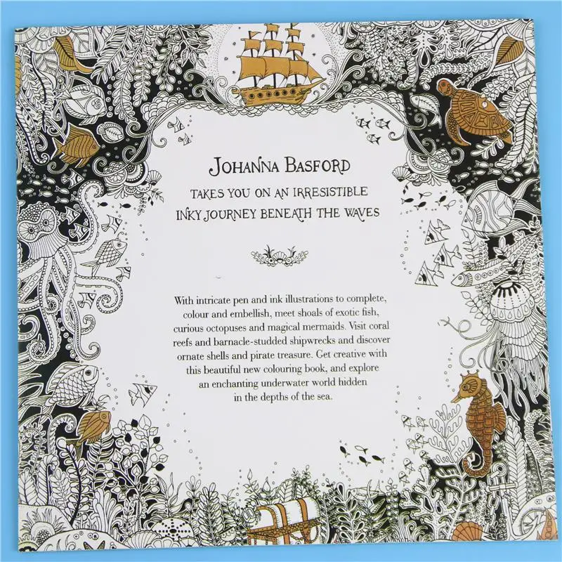 1 Pcs 24 Pages Lost Ocean Inky Adventure Coloring Book For Children Adult Relieve Stress Kill Time Painting Drawing Art Book 1 Pcs 24 Pages Lost Ocean Inky Adventure Coloring Book For Children Adult Relieve Stress Kill Time Painting Drawing Art Book