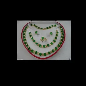

Q choose color women's jewelry green Earring Bracelet Necklace Ring8#