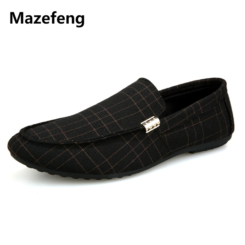 Мужская парусиновая обувь Mazefeng модная Повседневная дышащая в клетку без