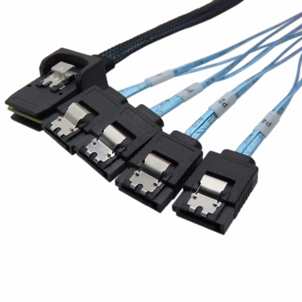 sas sata cable Internal SFF8087 Mini SAS 36pin Male W/Latch To SATA 7Pin Female (X4) Forward Breakout Cable