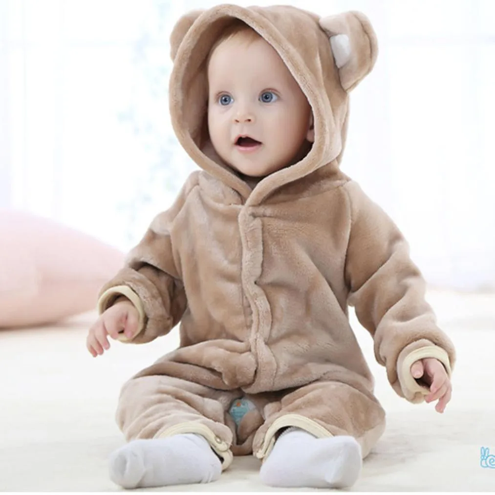 

Cute Kids Romper Baby Boy Girls Animal Shapes Jumpsuit Little Bear Solid Color Clothes Mamelucos Para Bebes @6127