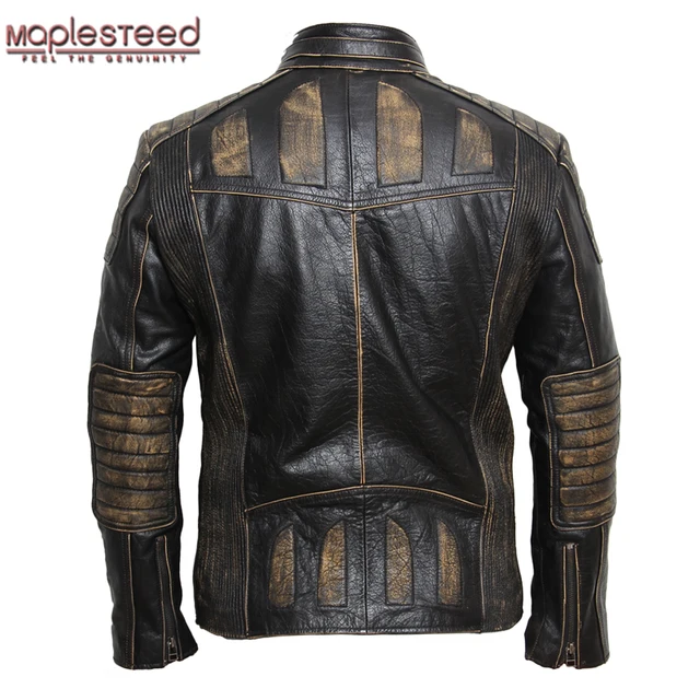 Vintage Leather Jacket >> Maplesteed Vintage Motorcycle Jacket Men Leather Jacket 100 Cowhide Vintage Leather Jacket >> Maplesteed Vintage Motorcycle Jacket Men Leather Jacket 100 Cowhide