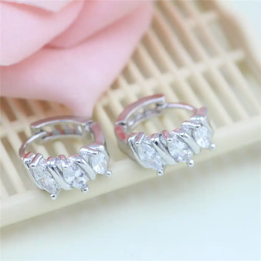 2017 Бесплатная доставка ювелирные изделия 925 стерлингового серебра с двойным рядом камней микроинкрустация циркония серебряные серьги с цирконием, серьги, женские серьги покрытые eh132