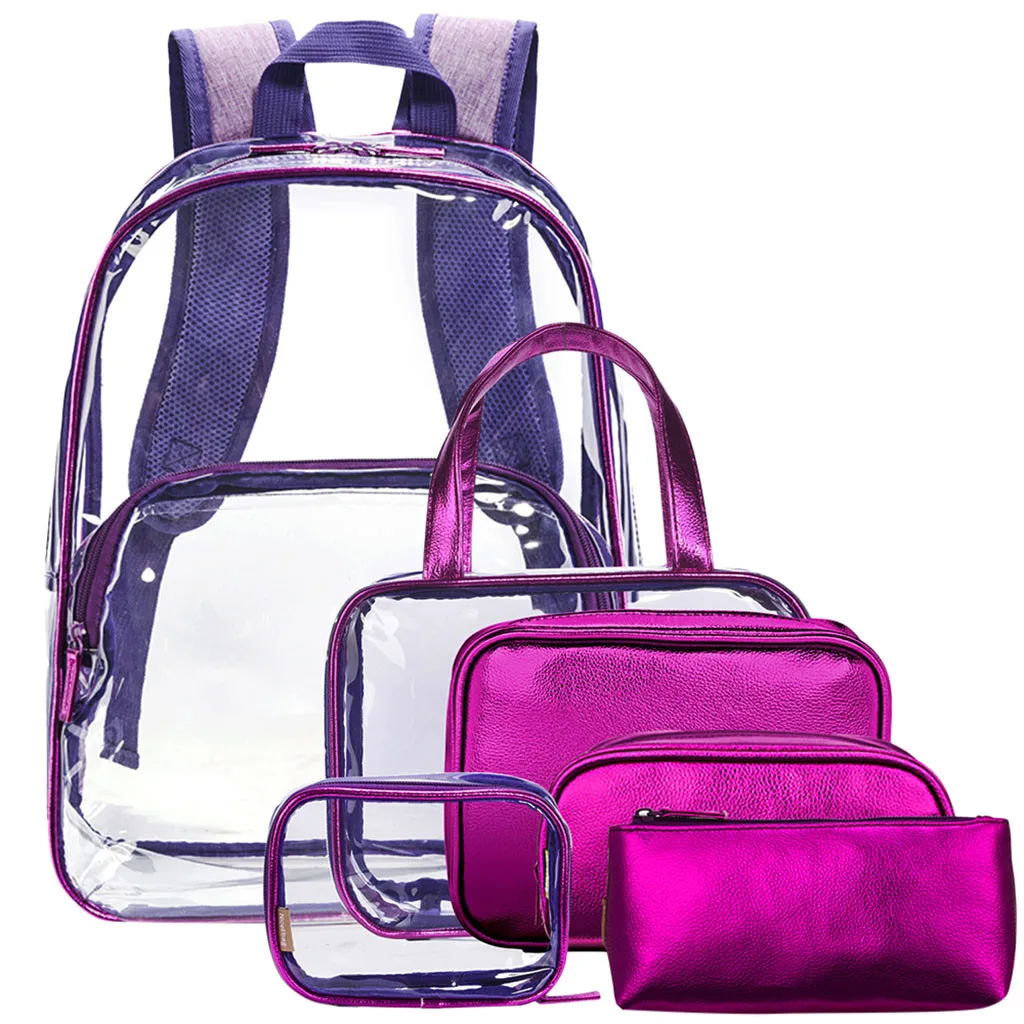 Conjunto mochila escolar meninas дорожная модная женская прозрачная сумка на молнии с квадратным плечевым ремнем сумка-мессенджер# smt