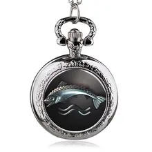 Новые винтажные и кварцевые карманные часы Antiuqe с рыбкой и брелоком для мужчин и женщин лучший подарок HB953-7