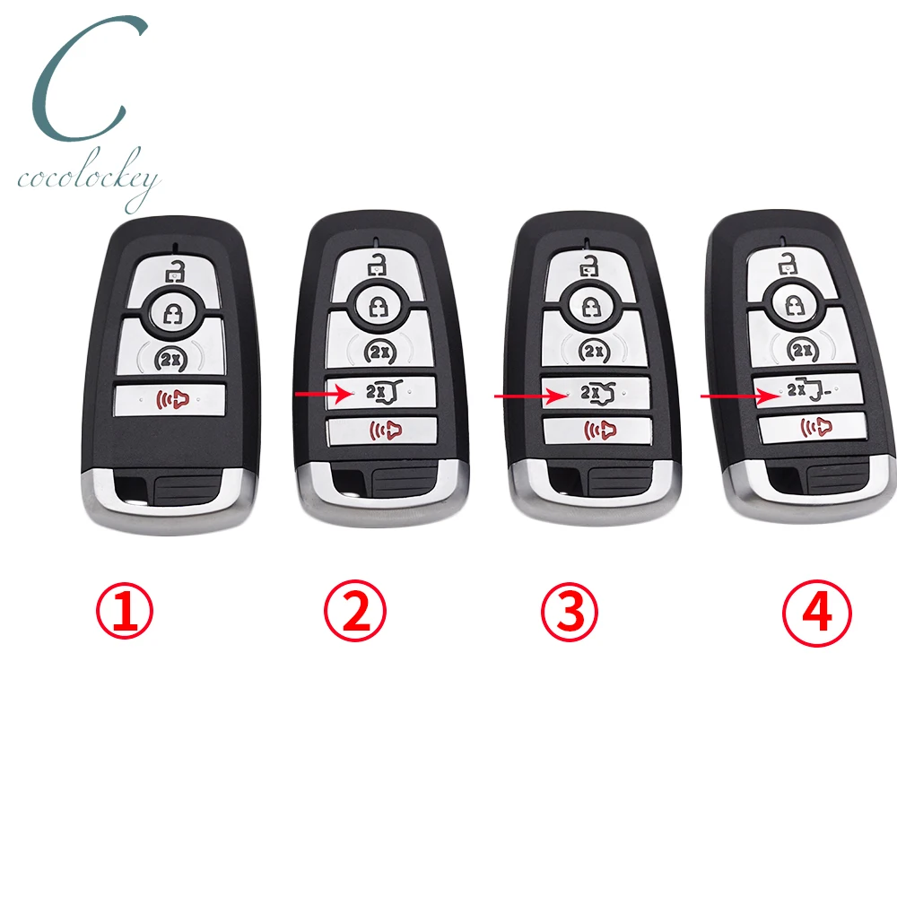 

Cocolockey 5Buttons Smart Key Remote Car Key Shell For Ford Fusion F250 F350 F450 F550 Replacement Key Case HU101 BLADE
