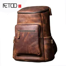 AETOO Handmade leather shoulder bag original import first layer cowhide backpack men and women mountaineering bag travel bag AETOO Handmade leather shoulder bag original import first layer cowhide backpack men and women mountaineering bag travel bag