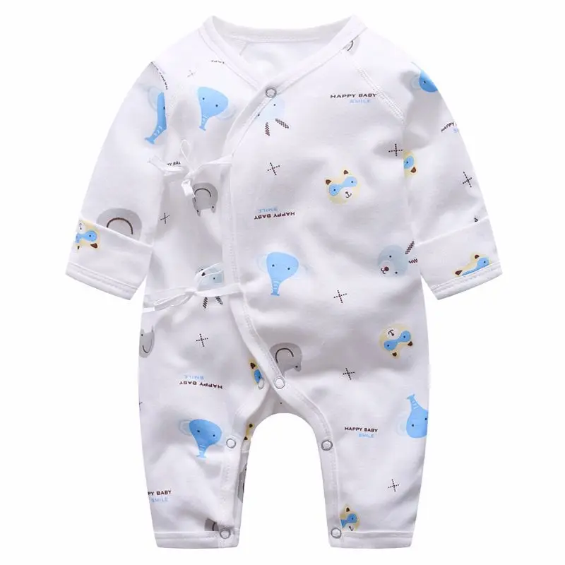 Комбинезоны для новорожденных мальчиков и девочек; хлопковый комбинезон с длинными рукавами; комплект осенней одежды для детей 0-9 месяцев - Цвет: 4