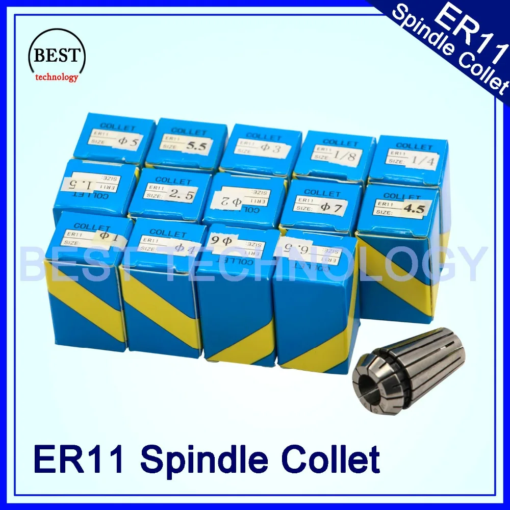 

ER11 collet chuck set 15pcs from 1 mm to 7 mm for CNC milling lathe tool and spindle motor