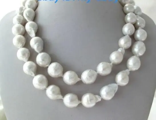 

Hot sale new Style >>>>>Unusual White Baroque Keshi KEISHI Pearl Necklace 33