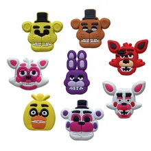 8 шт./компл. Five Nights at Freddy's» «пять ночей у Фредди» для обуви из ПВХ Подвески обуви пряжки аксессуары подходят Браслеты с рисунком «крокодил» JIBZ DIY Deocr детские подарки на Рождество