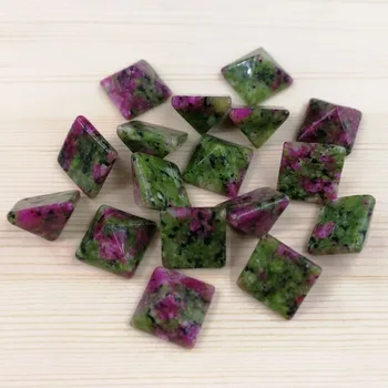 

Fashion natural epidote square pyramid stone beads 14MM cab cabochon 50pcs for Jewelry making Earring accessorie No hole