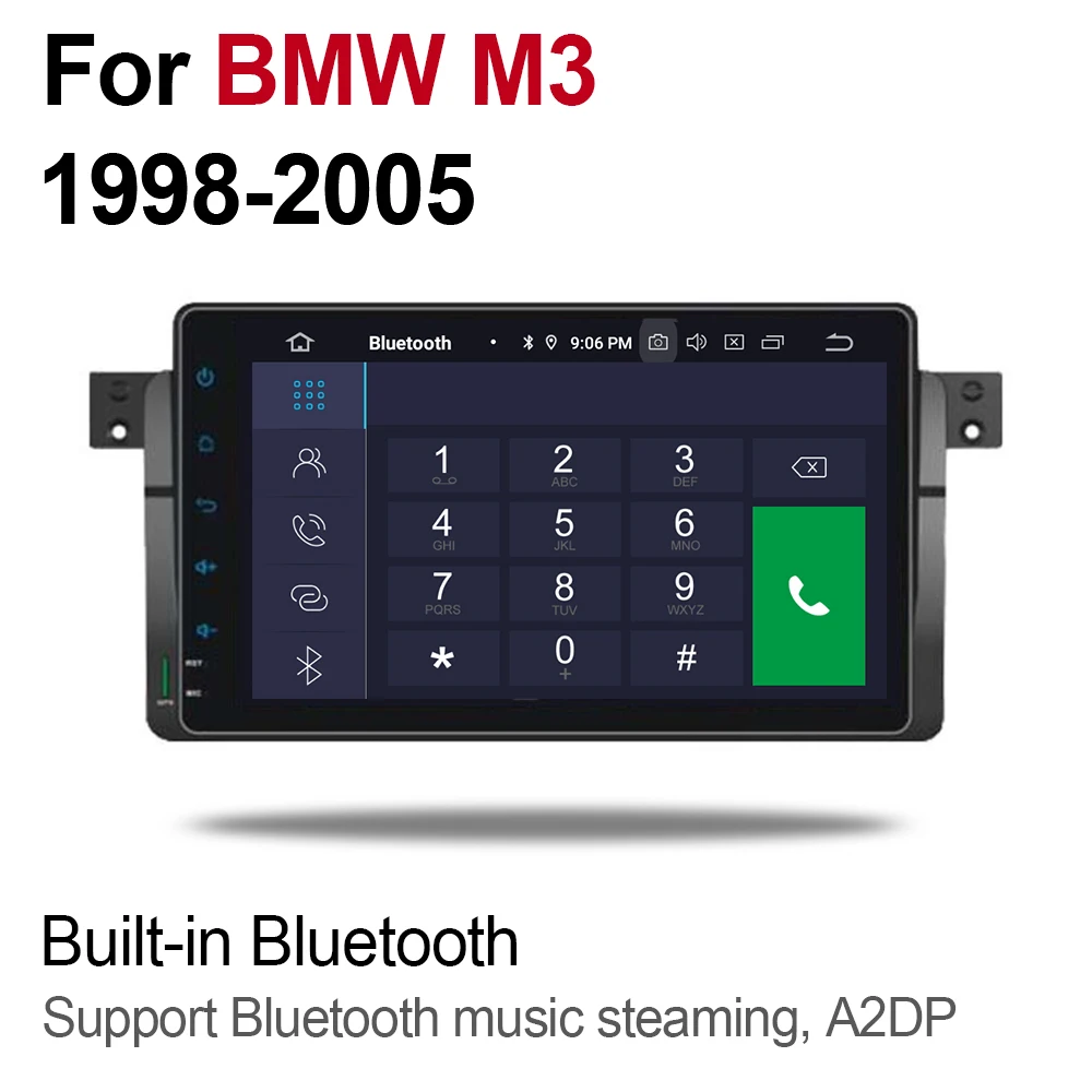 Best 2 din Android 9.0 Octa Core 4GB RAM Car DVD for BMW M3 1998~2006 GPS Radio BT Navi MAP Multimedia player system WIFI HD Screen 1