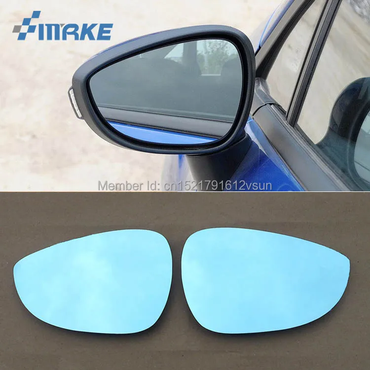 

smRKE 2Pcs For Ford Fiesta Rearview Mirror Blue Glasses Wide Angle Led Turn Signals light Power Heating