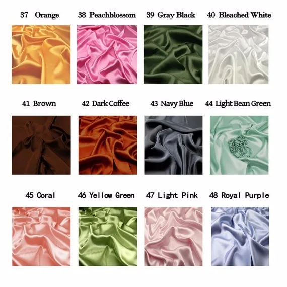 Цвет № 25-48, продается Лот(6 м/лот), 19 мм, шелковая ткань шармёз(тонкий атлас), чистый цвет
