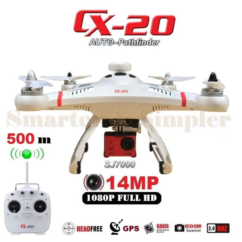 Buy Cheap Professional Drone Cheerson CX-20 CX20 CX 20 RC Quadcopter With SJ7000 14MP Camera OR No Camera GPS AUTO Go Home VS Phantom 2