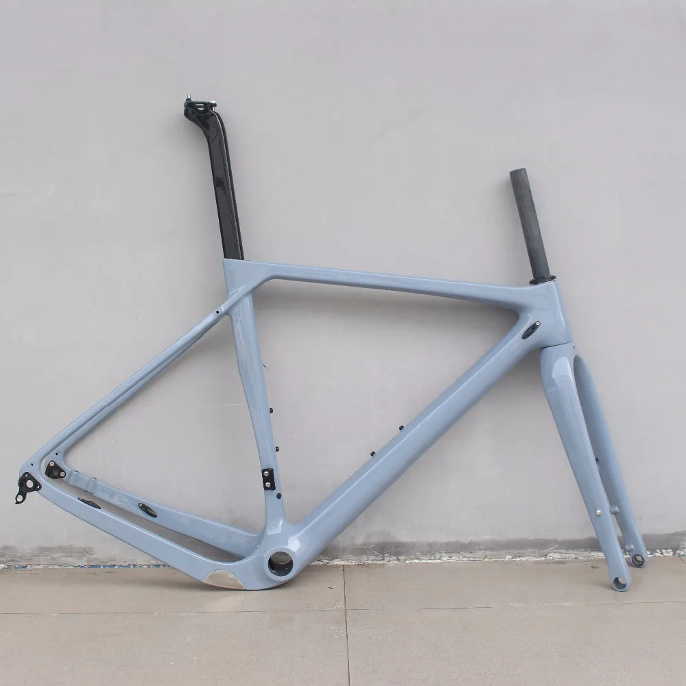 Full Carbon Gravel Bicycle Frame Road Bike Cyclocross Frame 140mm disc brake Thru Axle 142*12
