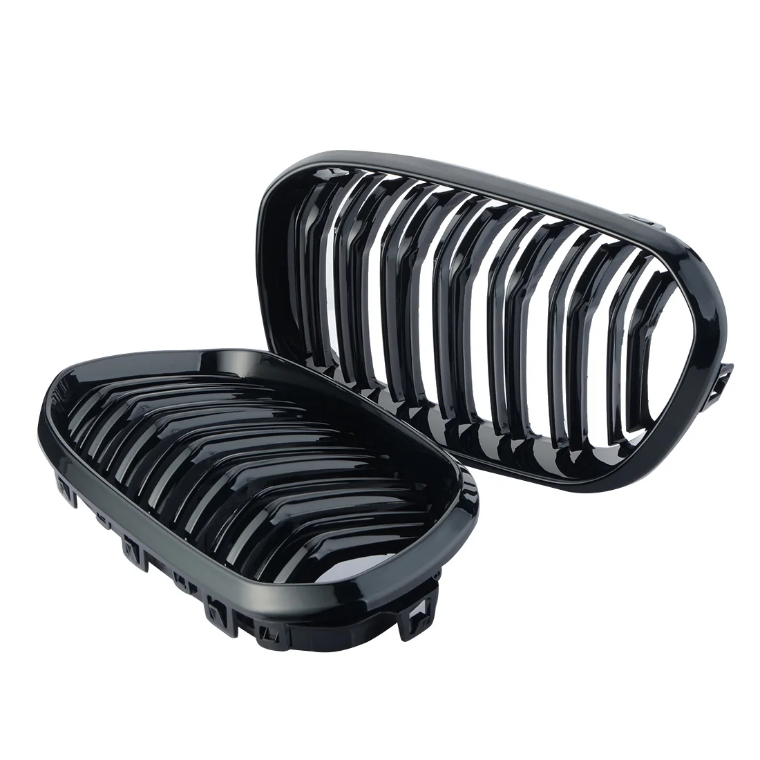 cheap 1 Pair Car Style One Pair Front Gloss Black Racing Grilles For BMW F20 2015 2017