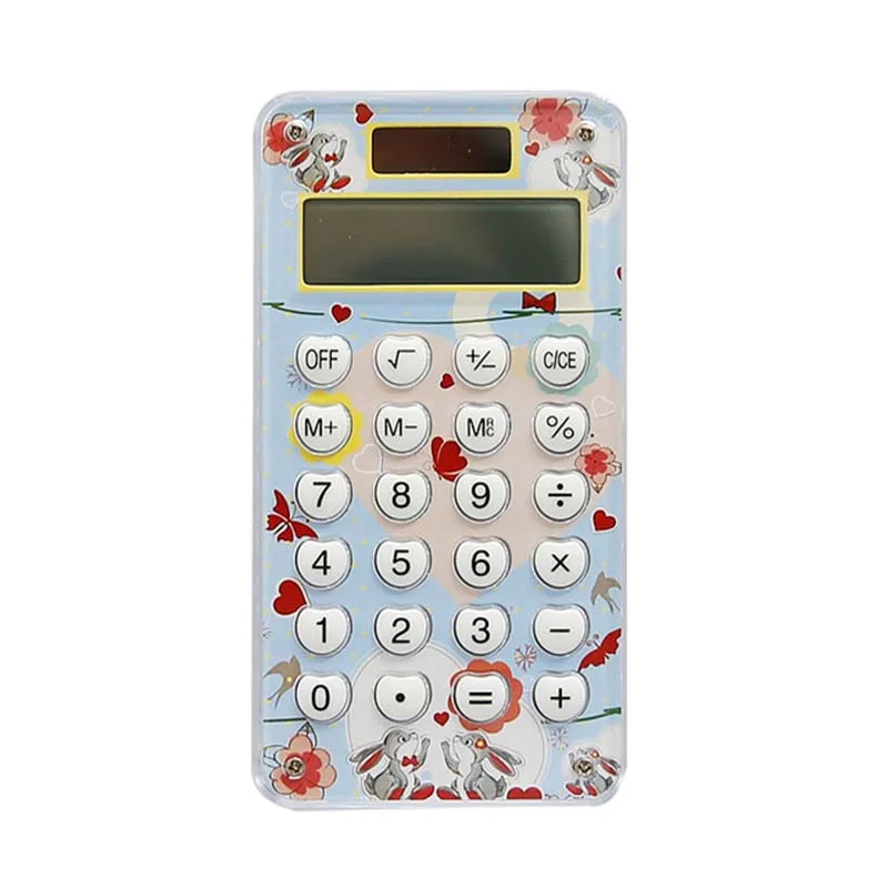 

Calculator cute Korean candy color mini portable solar computer student exam office use