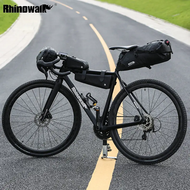 Best Rhinowalk 4pc/set Road Bike Long Distance Cycling Bag Sets Waterproof Large Capacity for Bicycle Saddle Handlebar Frame Tube Bag 2