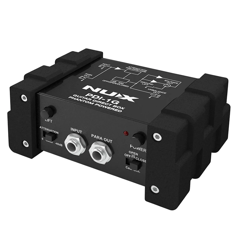 

NUX PDI-1G Guitar Direct Box Guitar Direct Injection Phantom Power Box Audio Mixer Para Out Compact Design Metal Housing