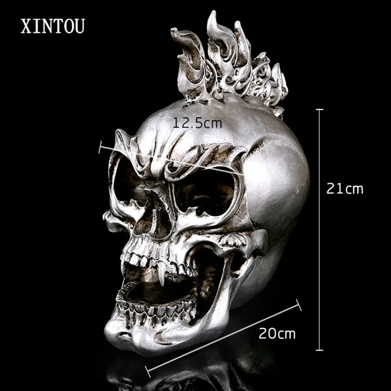 Beste XINTOU Hars Schedel Beelden amp; Sculpturen Halloween Decor Schedel Tuin Standbeeld Woondecoratie Accessoires Kunstmatige Art Beeldje