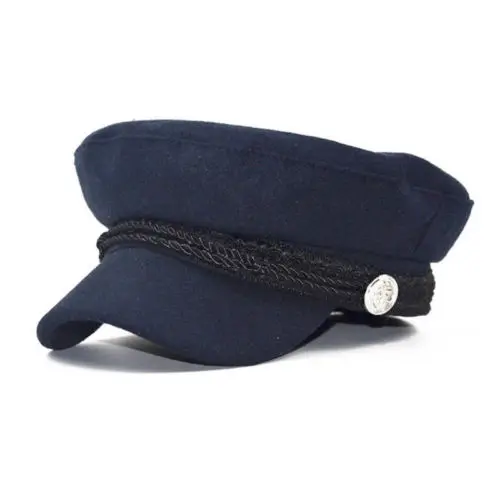 Женская и Женская полушерстяная Кепка Baker Boy, восьмиугольные шляпы Newsboy для путешествий - Цвет: Navy Blue