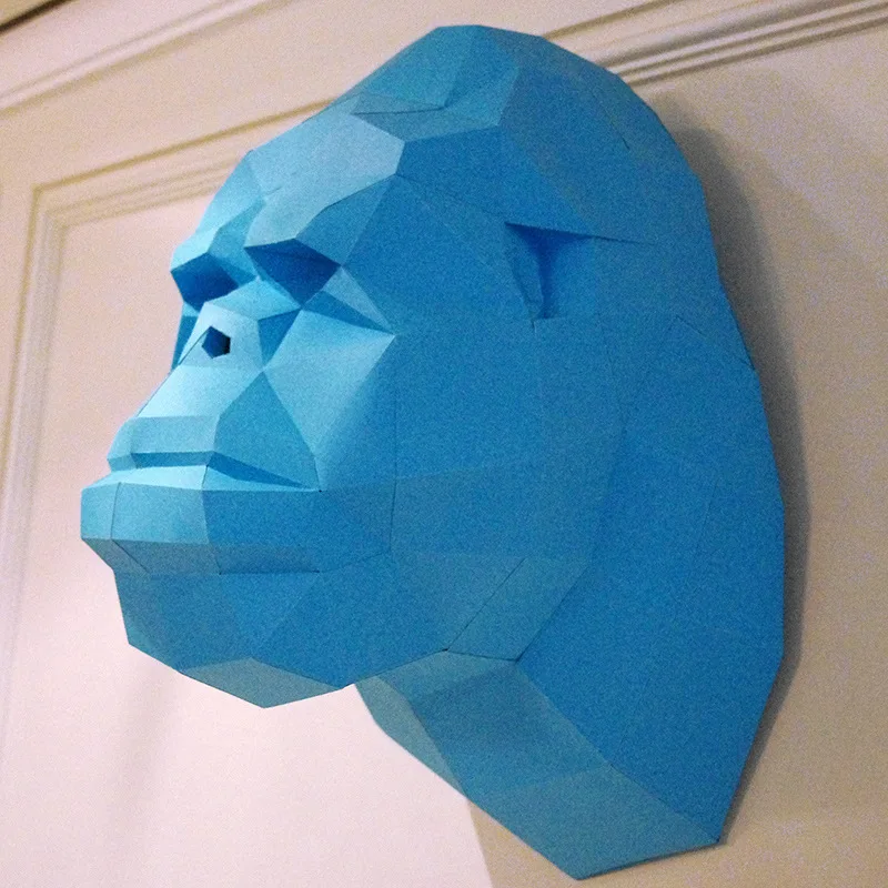 3D бумажная модель Kingkong papercraft домашний декор для животных украшения стен Пазлы