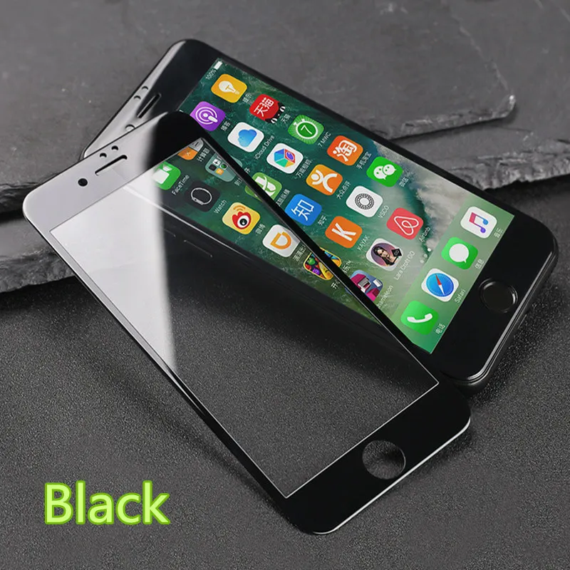 Цветное стекло для iPhone 6 6S 7 8 защита экрана противоударное полное покрытие