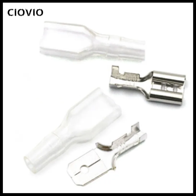 200PCS100Pairs Female Spade Crimp Terminals Electrical Insulating Sleeve Wire Wrap Connector