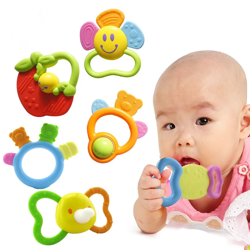 Free shipping 6pcs/Lots baby bottle rattles baby toy 0 1 year old