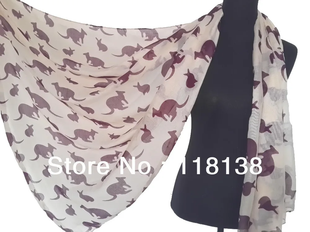 

Women's Fashion Kangaroo Animal Print Scarf Polyester Oversize Scarves , Free Shipping