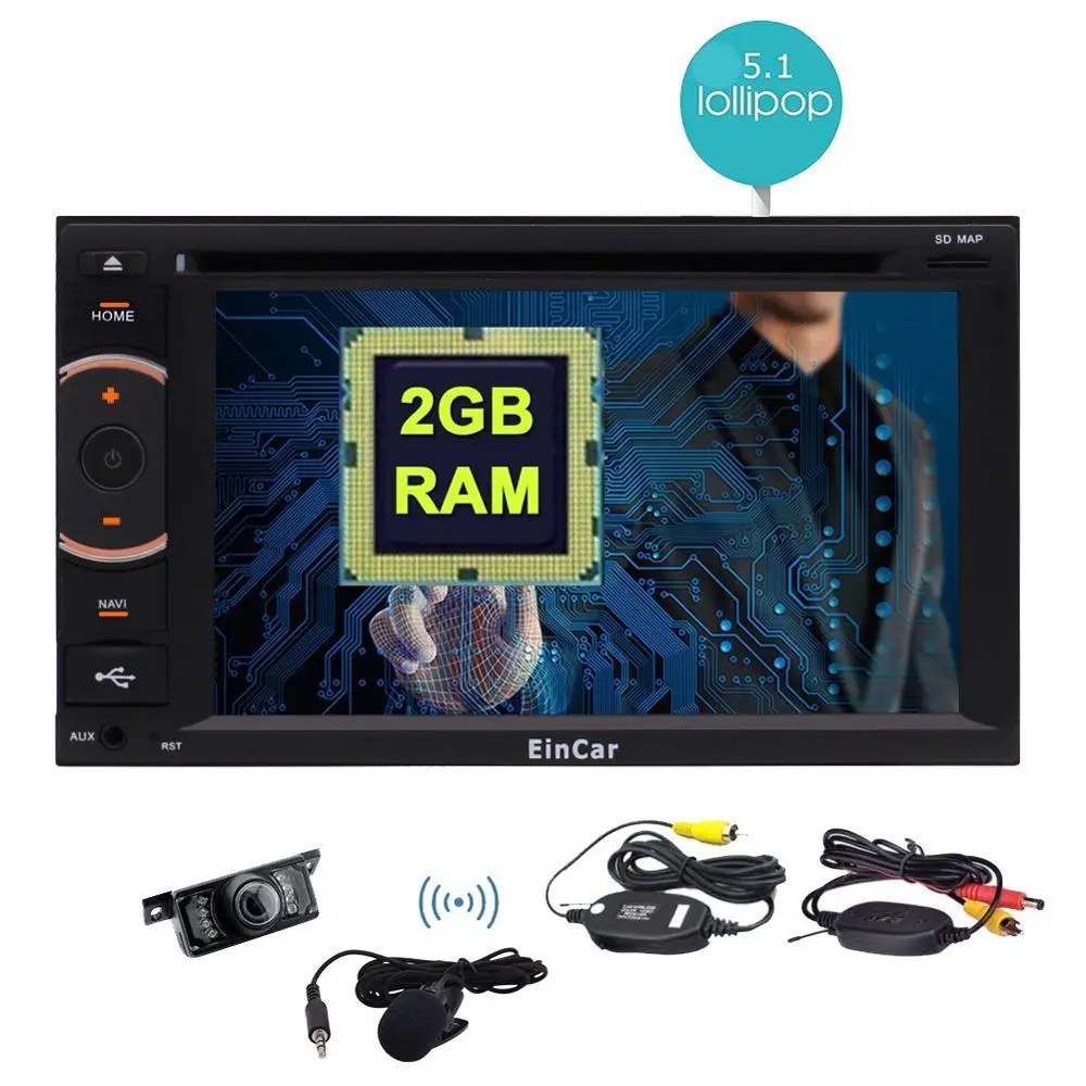 

Car Stereo 2Din In Dash 8-Octa-core Android 5.1 GPS Navigation Radio Touch Screen WiFi External Micro CD DVD 1080P Video Camera