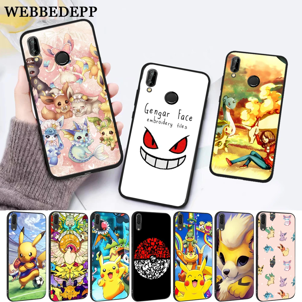 Силиконовый чехол Pika Go PokeBall с животными для Huawei P8 Lite 2015 2017 P9 2016 Mimi P10 P20 Pro P Smart 2019 P30 |