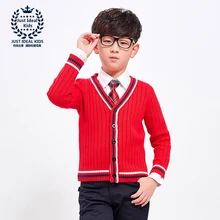 Свитера для мальчиков хлопковый кардиган, вязаная детская одежда детское теплое пальто на весну-осень-зиму свитер с v-образным вырезом 1021 1022