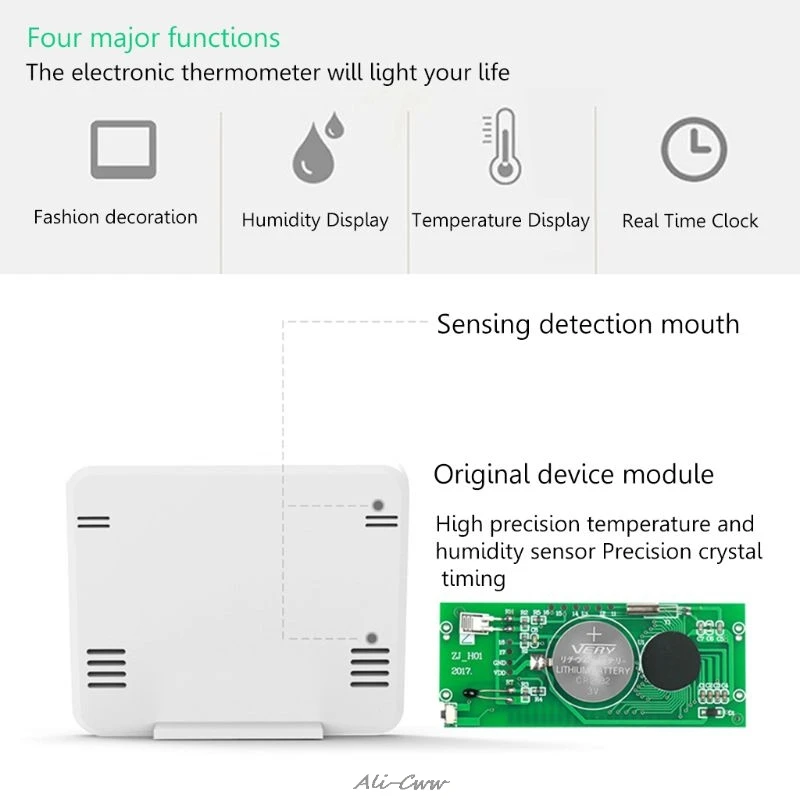Многофункциональный Термометр-Гигрометр автоматический электронный монитор температуры и влажности Часы 3,2 дюймов Большой ЖК-экран