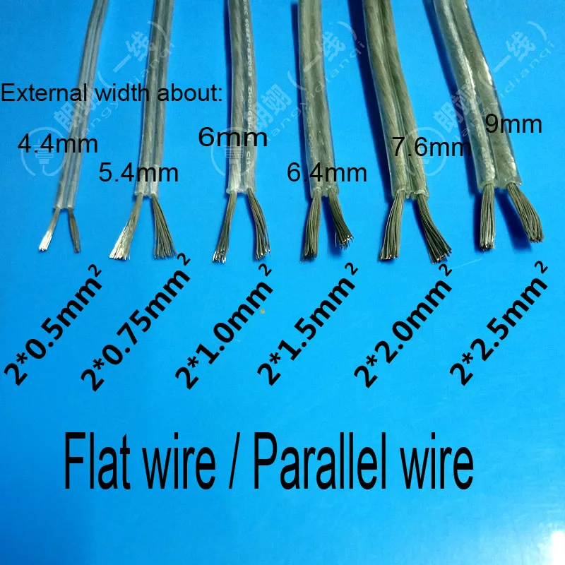 

PVC Electric wire, 2 Flat wire cable for lights DIY Gold color and Silver color