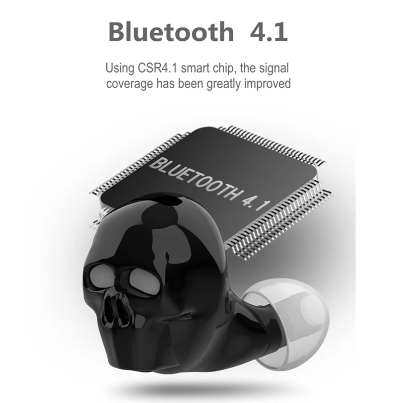Беспроводные наушники с черепом Bluetooth 4 1 мини вкладыши со встроенным микрофоном