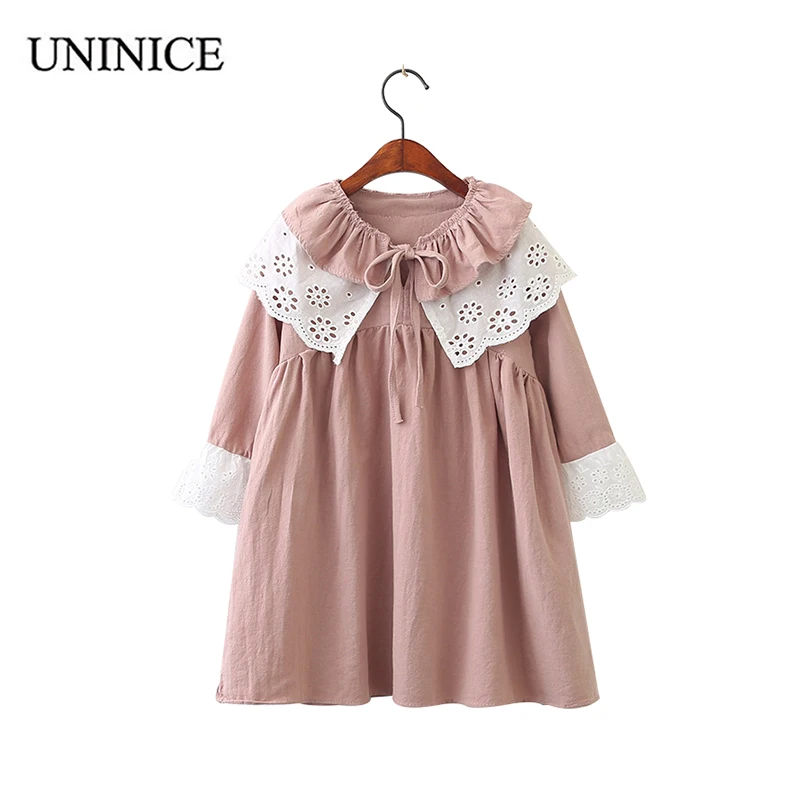 

UNINICE Princess Dress For Girl Bow Lace-up Ruffles Dress 2018 New Spring Kids Clothes Baby Girls Party Dresses 2-7Y Vestidos
