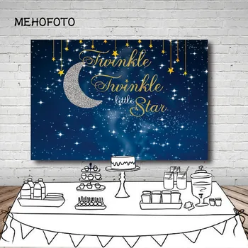 

Vinyl Photography Background Girl Birthday Party Baby Shower Twinkle Twinkle Little Star Banner Children Backdrop Photo Studio