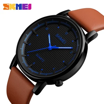 

SKMEI Fashion Simple Quartz Watch Waterproof Analog Men Watches Leather Band Luxury Sports Casual Men Wristwatches